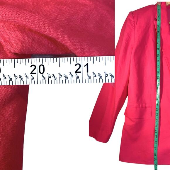 Open Edit Linen Blend Blazer Womens M‎ Pink Summer Office Casual Preppy Pinkcore - Picture 3 of 9